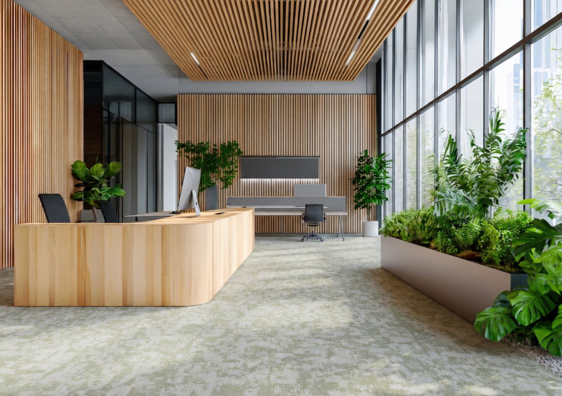 Aspekt carpet collection architectural interior, flooring-focused crop