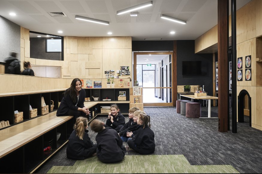 Education flooring application photograph supplied by Above Left